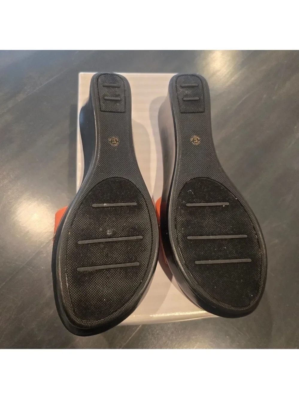 Cabin Creek Paloma Orange Wedge Slides Size 8.5